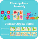 Toddler Dinosaur Puzzle with Eggs - Montessori Wooden Puzzles for 1-4 Year Olds by TinyTreasures Baby Boutique