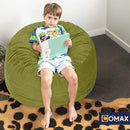 COMAX Kids Bean Bag Chair Turn into Beanbag Bed, Toddler Bean Chair Corduroy for Girl Boy Sleeping, Lazy Children Bean Bags with Filler, Convertible Child Floor Mattress, Light Green by TinyTreasures Baby Boutique