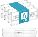 Vtopmart 4 Pack Drawer Dividers for Clothes, 4" High 10.2"-16.6" Adjustable Expandable Dresser Drawer Organizer, Clear Plastic Separators for Dresser, Baby Clothing, Underwear, Cosmetic, Toiletries by TinyTreasures Baby Boutique
