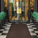 House, Home and More Indoor Outdoor Double-Ribbed Carpet Runner with Skid-Resistant Rubber Backing - Bittersweet Brown - 4 Feet x 40 Feet by CozyNest Decor