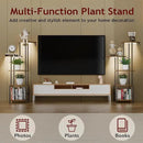 Plant Stand Indoor with Grow Light, 5-Tiered Tall Plant Stand Indoor, Metal Plant Shelf with Hanging Basket Hook and Adjustable Light, Ideal for Living Room, Garden, Patio (Black Brown) by GreenHaven Gardens