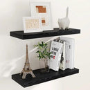 24 Inch Floating Shelves, Rustic 24 x 9 Black Floating Shelf for Wall, Black Bathroom Shelf Set of 2, Farmhouse Wood Wall Shelves for Bedroom, Kitchen, 9 Inch Deep Shelves for Home Storage by CozyNest Decor