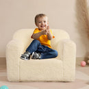 Kids Snuggly-Soft Sherpa Chair, Cuddly Toddler Foam Chair for Boys and Girls, Cream by TinyTreasures Baby Boutique