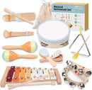 Baby Musical Instruments Set - Montessori Wooden 18 Month Old Baby Musical Toys, Toddler Percussion Instruments Xylophone Maracas Tambourine for Kids, 2 3 4 Year Old Baby Girls Boys Birthday Gifts by TinyTreasures Baby Boutique