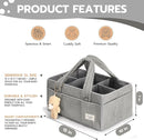 PeraBella Baby Diaper Caddy Organizer with Handle, Boy & Girl Shower Gift Basket, Portable Diaper Storage Basket Bin for Wipes, Newborn Baby Essentials Registry Search Must Haves, Car Caddy Organizer by TinyTreasures Baby Boutique