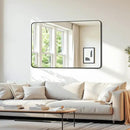 Bathroom Mirror 48" x 30", Large Rectangle Wall Mirror, Black Metal Frame Wall Mounted Mirrors for Bathroom, Vanity, Bedroom, Entryway Decor(Horizontal/Vertical) by CozyNest Decor