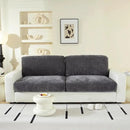 Large Backrest Cushion Covers Super Stretch Backrest Covers for 2 Cushion Couch Sofa, Couch Back Cushion Covers Featuring with Chenille Yarn (Softer Version, 2PC, Dark Grey) by CozyNest Decor