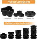 VECELO 5 Tier Vertical Garden Planter, Self Watering Stackable Planters with Wheels for Strawberries, Herbs, Flowers, Vegetables, Black by CozyNest Decor