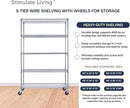 48"x18"x72" PRIME HEAVY DUTY Chrome 5-Tier Wire Shelving NSF 4000 LBS MAX Capacity Storage Rack for Commercial, School, Home, Garage, Warehouse, Industrial, and Hospital Uses (with Wheels) by CozyNest Decor