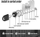 Zoofen 4 Pcs Cabinet Locks with Keys 5/8" Long Cam Locks Keyed Different Rustproof Mailbox Locks,RV Locks,Drawer Locks Fits on 3/8" Max Panel Thickness by TinyTreasures Baby Boutique