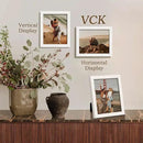 VCK 8x10 Picture Frames Set of 3, White Solid Wood Picture Frame, Textured Exclusive Wall Gallery Frame by CozyNest Decor