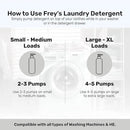 FREY Concentrated Liquid Laundry Detergent | Formulated for Sensitive Skin & HE Washers | Removes Stains Effectively | 50 Loads per Bottle (2-pack Unscented) by CozyNest Decor