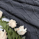 inhand Knit Graphite Grey Throw Blanket for Couch, Soft Living Room Home Decor Knitted Twin Size Blanket, Outdoor Lightweight Breathable Summer Blanket, Farmhouse Warm Woven Decorative, 60"x80" by CozyNest Decor