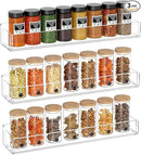 NIUBEE Wall Mounted Spice Rack Organizer,3 Pack Clear Acrylic Spice Shelf Storage Holder,Hanging Seasoning Rack Organizer for Wall Kitchen Pantry Cabinet Door by CozyNest Decor