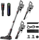 Cordless Vacuum Cleaner, Powerful Battery Vacuum Cleaner Cordless with LED Touch Screen & 2 Speeds, Lightweight Stick Vacuum Cleaners for Home, Pet Hair & Hardwood Floor,Silver by CozyNest Decor