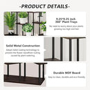 AZERPIAN Plant Stand 9 Tier Indoor Metal Flower Shelf for Multiple Plants Corner Tall Flower Holders for Patio Garden Living Room Balcony Bedroom, Black Oak by GreenHaven Gardens