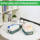 Bidtakay Small Storage Baskets for Shelves 3 Pack Fabric Storage Bins for Organizing Linen Collapsible Organizer for Closet-Deep Green by TinyTreasures Baby Boutique