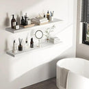 Floating Shelves - 10.3 Inch Deep Wall Shelf for Decor & Storage - Wall Mounted Display Shelving with Invisible Heavy-Duty Metal Bracket - 48" W x 10.3" D x 1.8" H - Set of 1 - Rustic White by CozyNest Decor