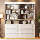 Vyre 71" Tall Farmhouse Bookshelves with Drawers, Set of 2 – Large Modular Bookcase with Adjustable Shelves, Storage Cabinet for Living Room, Kitchen, Home Office, White by CozyNest Decor