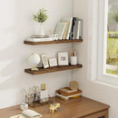 Fun Memories Floating Shelves for Wall, 24" Rustic Wood Deep Wall Mounted Shelves with Invisible Brackets for Decor & Storage, Floating Shelf for Living Room, Bathroom (Rustic Brown, Set of 2) by CozyNest Decor
