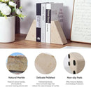 Marble Bookends for Heavy Books, Decorative Book Ends for Shelves, Beige Stone Durable and Heavy-Duty Book Ends for Hardback Books & CDS, Unique Book Stopper & Holder, Set of 2 by CozyNest Decor