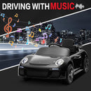 Licensed RUF CTR3 12V Kids Electric Car with Parent Remote Control, 2 Motors, 3 Speeds, LED Lights, MP3 Player | Battery Powered Ride-On Toy for Kids to Drive - Black by TinyTreasures Baby Boutique
