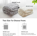 WESHIONGOO Chunky Knit Blanket Throw 40"×40" Knitted Throw Blankets for Couch Bed Fluffy Soft Blanket with Jumbo Chenille Yarn Thick 100% Handmade (White)