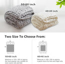 WESHIONGOO Chunky Knit Blanket Throw 40"×40" Knitted Throw Blankets for Couch Bed Fluffy Soft Blanket with Jumbo Chenille Yarn Thick 100% Handmade (Linen) by CozyNest Decor