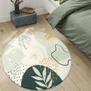 Lahome Boho Round Area Rug - 3Ft Washable Non-Slip Bathroom Rug, Green Botanical Print Carpet for Bedroom, Living Room, Entryway by TinyTreasures Baby Boutique