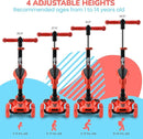 Hurtle 3-Wheeled Scooter for Kids - Wheel LED Lights, Adjustable Lean-to-Steer Handlebar, and Foldable Seat - Sit or Stand Ride with Brake for Boys and Girls Ages 1-14 Years Old by TinyTreasures Baby Boutique
