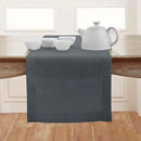 Solino Home Linen Hemstitch Table Runner 36 Inches - 100% Pure Linen Dark Grey Table Runner 14 x 36 Inch Ideal for Dresser and Coffee Tables - Classic Hemstitch - Thanksgiving by CozyNest Decor