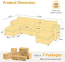 Modular Sectional Sofa, Convertible Sofa Couch Modular Sofa with Ottoman, Sectional Sofas for Living Room Small Apartments by CozyNest Decor