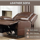 EBELLO Genuine Leather Manual Recliner Chair, Reclining Sofa Chair Couch for Living Room, Bedroom Furniture, Meeting Room, Brown by CozyNest Decor