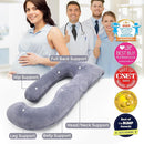 Momcozy Pregnancy Pillows for Sleeping, U Shaped Full Body Maternity Pillow with Removable Cover - Support for Back, Legs, Belly, HIPS for Pregnant Women, 57 Inch Pregnancy Pillow for Women, Grey by TinyTreasures Baby Boutique