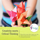 Flower Origami Kit & Paracord Bracelet Kit Bundle - Fun DIY Arts and Crafts Project for Kids Ages 6 7 8 9 10 11 12 - Great Gifts for All Occasions by TinyTreasures Baby Boutique