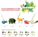 Taksa Toys Locomo Family Black Edition Waldorf Montessori Toys Wooden Animal Figures for Outdoor-Loving Kids, Trigger Boys Girls Creativity, Sensory Toddler Toys for Ages 3 4 5 6 7+ Olds (Set of 5) by TinyTreasures Baby Boutique