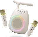 Karaoke Machine for Kids Adults Portable Bluetooth Speaker with 2 Wireless Microphones LED Lights Artistic Design 8-Hour Battery Support Family&Party Choice Fun for All Ages Gifts by TinyTreasures Baby Boutique
