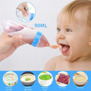 Food Feeder Baby Fruit Pacifier (3 Pcs) with 6 Different Sized Silicone Pacifiers 2 PCS Dispensing Spoon 90ML Spoons Clip Infant Teething Feeders -Blue by TinyTreasures Baby Boutique