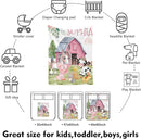 Custom Nursery Crib Bedding Set: Personalized Name 4 Piece Animal House Design Baby Crib Sets for Girls - Toddler Double Layer Blanket Set, Comfortable Crib Bed Sheets for Baby Toddlers by TinyTreasures Baby Boutique