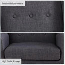 HUIMO Button-Tufted Accent Chairs Set of 2,Upholstered Reading Living Room Chair,Mid Century Modern Chair with Linen Fabric, Club Chair,Comfy Arm Chairs for Living Room,Bedroom,Grey by CozyNest Decor