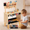 PairPear Wooden Kids Tool Bench & Carry Toolbox – 71 Pcs Pretend Play Tool Workbench with Drills, Kids Construction Toy Workbench Workshop for Boys Girls Age 3+ by TinyTreasures Baby Boutique
