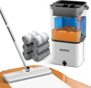 Mop and Bucket Set, Flat Microfiber Mops for Floor Cleaning, Wall Cleaner Mop and Bucket System with Wringer, Wet and Dry Use by CozyNest Decor