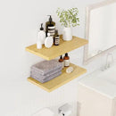 24" Floating Shelves for Wall, 12" Deep Slim Oak Floating Shelves, Wall-Mounted Shelves for Bedroom, Living Room, Kitchen, Bathroom - Set of 2 by CozyNest Decor