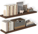 48 Inch Floating Shelf 2 Pack Large Floating Shelves for Wall No Drilling Accessories Included Deep Wall Shelves for Living Room Kitchen Farmhouse 48" W x 12" D x 1.2" Walnut by CozyNest Decor