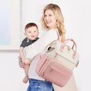 LOVEVOOK Diaper Bag Backpack, Baby Bag with Changing Station, Large Diaper Backpack for Moms Dads, Waterproof Leather Accents Baby Boy and Girl Bag for Travel Baby Essentials, Pink-Beige by TinyTreasures Baby Boutique