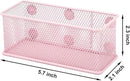 EASEPRES Magnetic Pencil Holder Set of 6 - Wire Mesh Storage Baskets Organizer with Strong Magnets - Perfect for Whiteboard, Refrigerator and Locker Accessories, Pink by CozyNest Decor