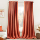 MIULEE Back Tab Burnt Orange Blackout Curtains 108 Inch Long 2 Panels Set for Living Room Bedroom Privacy, Fall Terracotta Rod Pocket/Pinch Pleated Extra Long Room Darkening Light Blocking Drapes by TinyTreasures Baby Boutique