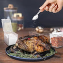 Clear Seasoning Box 4 PCS/Set, Acrylic Seasoning Rack Seasoning Storage Container Condiment Jar Spice Box Spice Jar Spice Pot Spice Rack with Spoon & Lid & Tray for Salt Pepper Sugar (