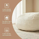 Premium Beige Bean Bag Chair for Adults with Armrest- Ultra Plush Memory Foam Lounge Sofa & Comfy Reading Nook Chair for Bedroom, Living Room & Dorm (White, 4FT) by CozyNest Decor