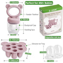 JEXFUN Silicone Breastmilk Popsicle Freezer Molds & Baby Fruit Food Feeder Pacifier, Baby Food Storage Containers Breast Milk Ice Cubes for Baby Teething & Infant Self Feeding, BPA Free - (Light Pink) by TinyTreasures Baby Boutique